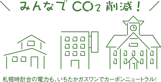 みんなでCO2削減！札幌時計台の電力もいちたかガスワンでカーボンニュートラル！