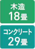 木造　18畳　コンクリート　29畳