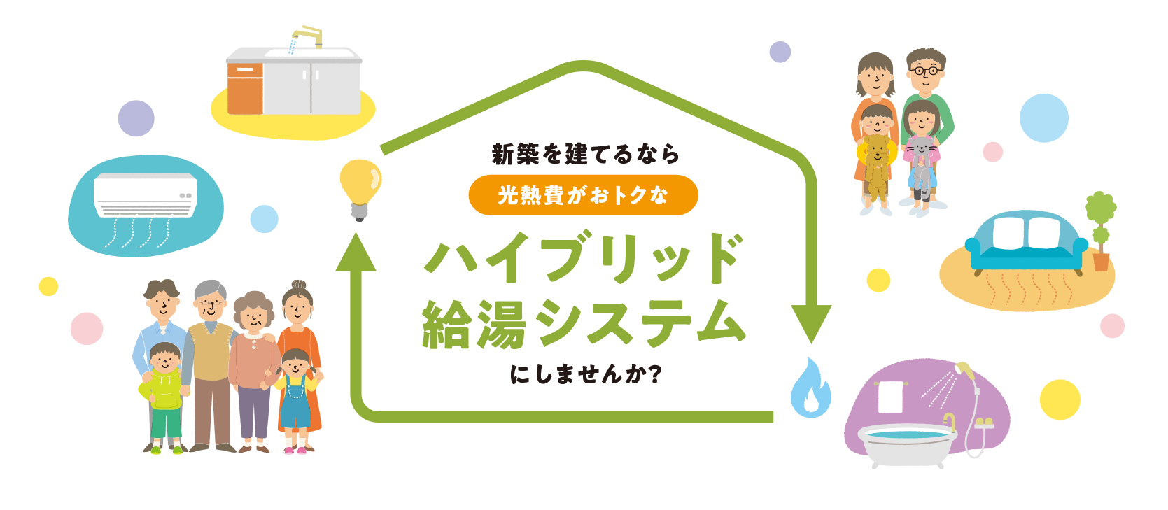 新築を立てるなら光熱費がおトクなハイブリッド給湯システムにしませんか？