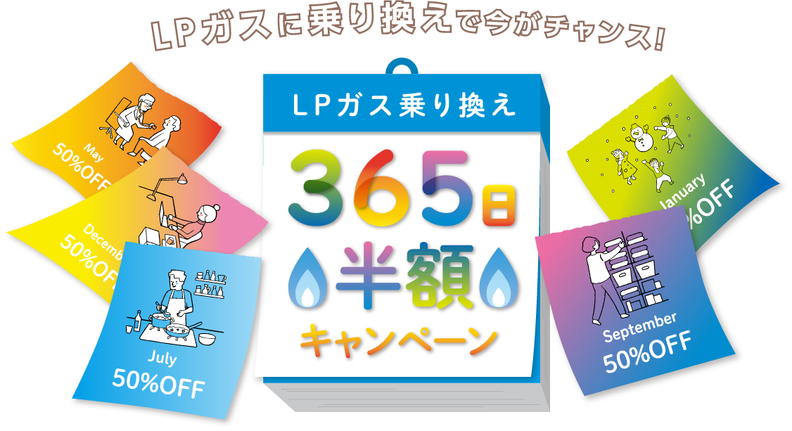 LPガスに乗り換えで今がチャンス 365日半額キャンペーン