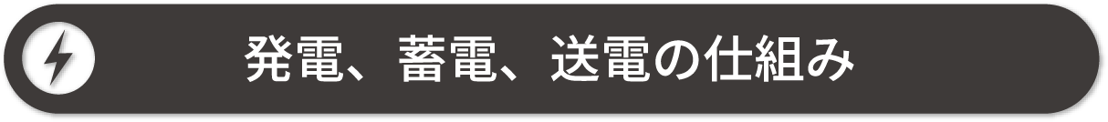 発電、蓄電、送電の仕組み